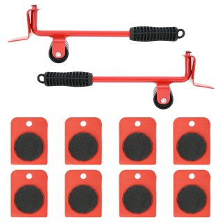 mööblirullikud 8 tk tõstukitega, punased, 9,8 x 7,5 x 3 cm, 150 kg