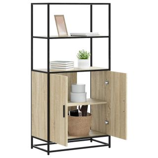 Highboard Sonoma tamm 68x35x139 cm Engineered Wood and Metal