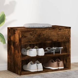 Скамейка для обуви, копченый дуб, 60 x 30 x 45 см, искусственное дерево