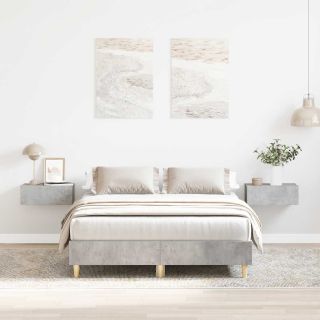 voodiraam ilma madratsita, betoonhall, 140 x 190 cm, tehispuit
