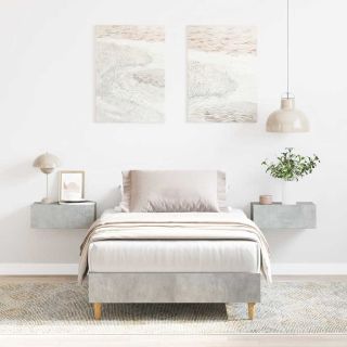 voodiraam ilma madratsita betoonhall, 90x190 cm, tehispuit