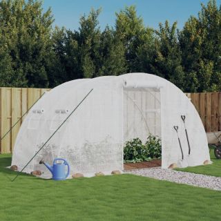 kasvuhoone terasraamiga, valge, 8 m², 4x2x2 m