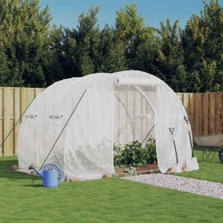 kasvuhoone terasraamiga, valge, 6 m², 3x2x2 m
