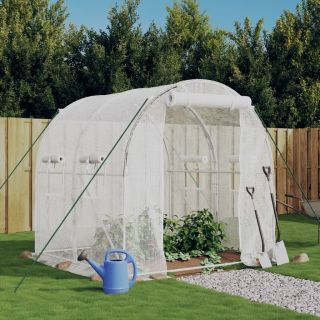 kasvuhoone terasraamiga, valge, 4 m², 2x2x2 m