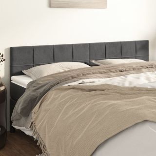 voodipeatsid 2 tk, tumehall, 100x5x78/88 cm, samet