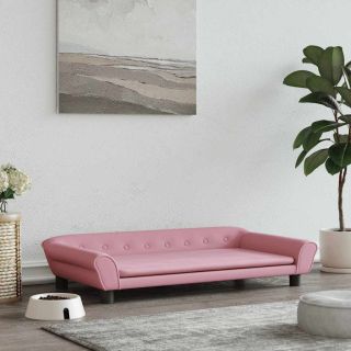 koeravoodi, roosa, 100 x 50 x 21 cm, samet