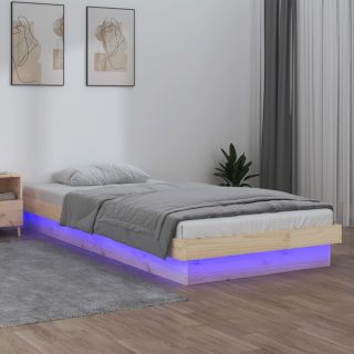 LED-voodiraam, 90 x 190 cm, täispuit