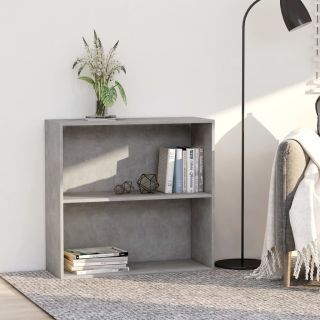 Двухъярусный книжный шкаф серый 80x30x76,5 см ДСП