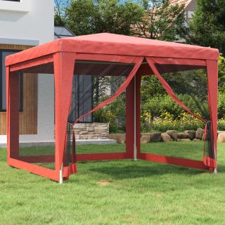 peotelk 4 võrgust külgseinaga, punane, 3 x 3 m HDPE