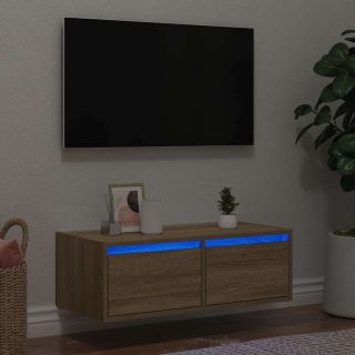 telerialus LED-tuledega, Sonoma tamm, 75x35,5x25 cm