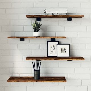 seinariiulid 4 tk, suitsutatud tamm, 60x20x1,5 cm, tehispuit