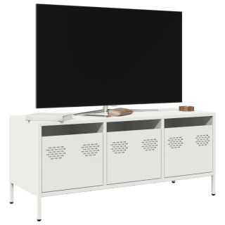 Тумба под телевизор белая 101,5x39x43,5 см из холоднокатаной стали