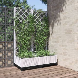 võrega taimekast, valge, 80 x 40 x 121,5 cm PP