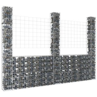 U-kujuline gabioonkorv 3 postiga, raud, 260x20x200 cm