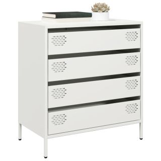 puhvetkapp Valge 68x39x73,5 cm Külmvaltsitud teras