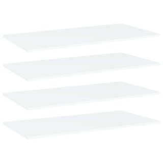 riiuliplaadid 4 tk, valge, 80x20x1,5 cm, tehispuit