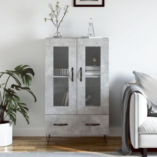 kõrge kapp, betoonhall, 69,5 x 31 x 115 cm, tehispuit
