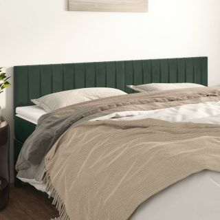 voodipeatsid 2 tk, tumeroheline, 100x5x78/88 cm, samet