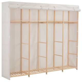 garderoob, valge, 200 x 40 x 170 cm, kangas