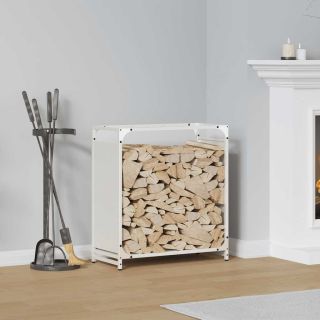 küttepuude rest, valge, 60x28x65 cm, külmvaltsitud teras