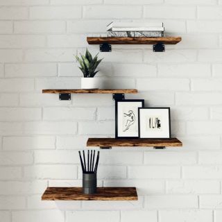 seinariiulid 4 tk, suitsutatud tamm, 40x20x1,5 cm, tehispuit