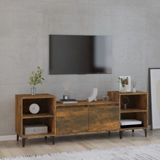 Тумба под телевизор, дымчатый дуб, 160x35x55 см, искусственное дерево