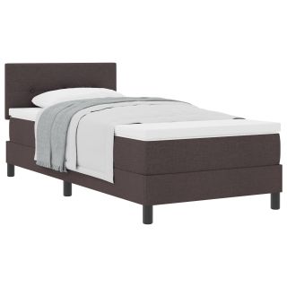 Raami ja madratsiga voodi Tumepruun 90x200 cm Kangas