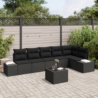 7-osaline Aianurgas Diivanikomplekt koos Padjadega Beige Polürotang