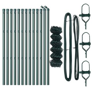 ahelviik aiapink koos 13 posti 0.6x25 m galvaniseeritud terasest rohelises