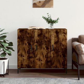 puhvetkapp, suitsutatud tamm, 90 x 34 x 80 cm, tehispuit