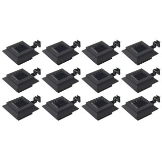 päikesepatareiga aiavalgustid 12 tk LED kandiline 12 cm must