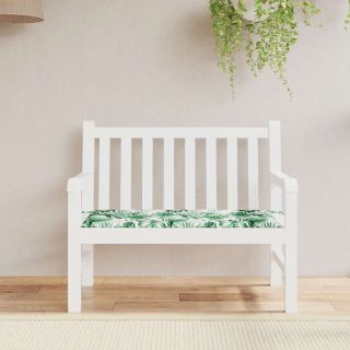 подушка для сиденья садовой скамейки, узор в виде листьев, 120 x 50 x 3 см, ткань оксфорд