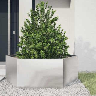 kuusnurkne aia taimekast, 138 x 120 x 45 cm, roostevaba teras