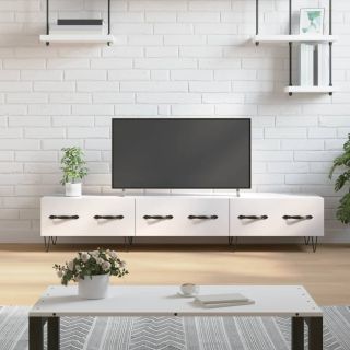 telerikapp, kõrgläikega valge, 150 x 36 x 30 cm, tehispuit