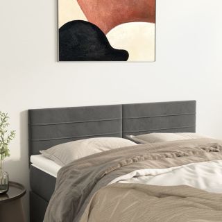 voodipeatsid 2 tk, tumehall, 72x5x78/88 cm, samet