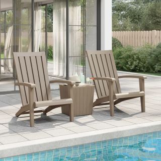 Садовые стулья Adirondack, 2 шт., светло-коричневые, полипропилен