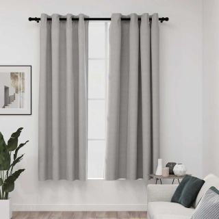 linase välimusega pimendavad kardinad 2 tk hall 140 x 175 cm