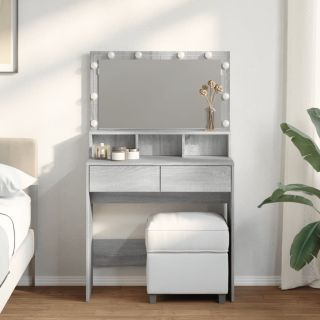tualettlaud LEDiga, hall Sonoma tamm, 80x41x134,5 cm