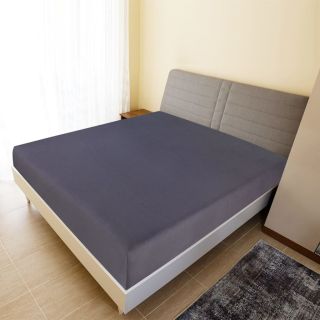 Простыни на резинке 2 шт., антрацитово-серые, 90x200 см, хлопок