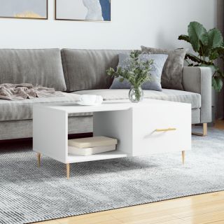 журнальный столик, белый, 90 x 50 x 40 см, искусственное дерево