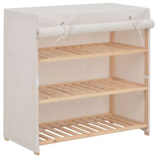 Тумба для обуви с крышкой, белая, 79 x 40 x 80 см, ткань