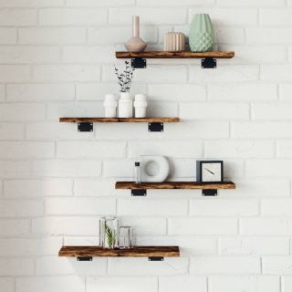 seinariiulid 4 tk, suitsutatud tamm, 40x10x1,5 cm, tehispuit