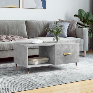 журнальный столик, бетонно-серый, 90 x 50 x 40 см, искусственное дерево