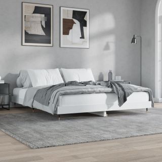 voodiraam, valge, 200 x 200 cm, tehispuit
