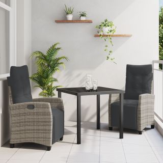 3-osaline Aia Söögikomplekt Hall Polü Rattan