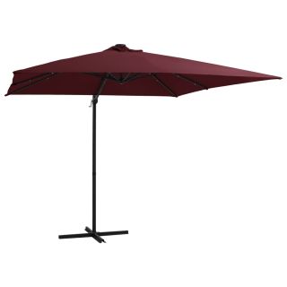 konsooldisainiga aia päikesevari LED, bordoo, 250 x 250 cm