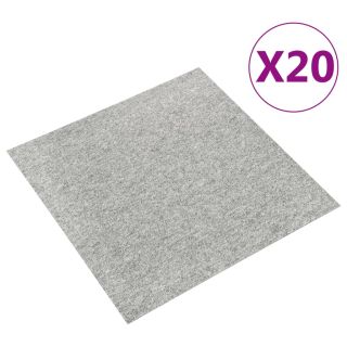 ковровая плитка напольная 20 шт., 5 м², 50 x 50 см, светло-серая