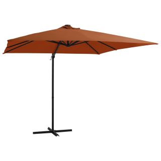 konsooldisainiga aia päikesevari LED, terrakota, 250 x 250 cm