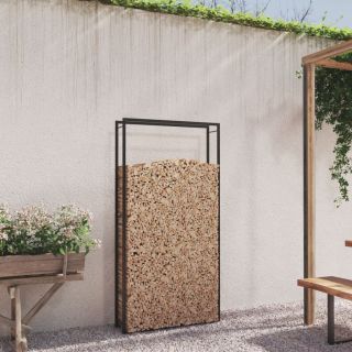 küttepuude rest, mattmust, 110x28x214 cm, teras