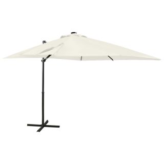 konsooldisainiga aia päikesevari posti ja LEDiga, liiv 250 cm